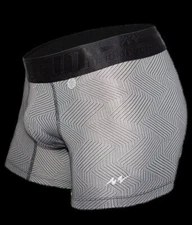 MAO SPORTS Boxer Short Stripe Line Stretching Resistance Microfiber Black Band 2