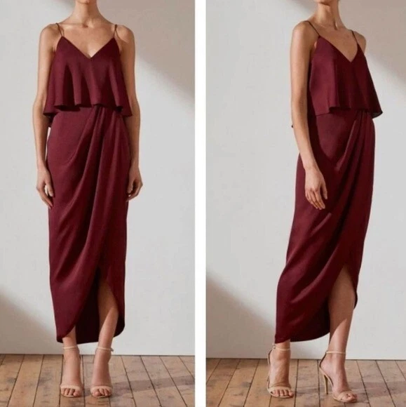 Garnet red bridesmaid clearance dresses