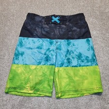 Cherokee Swim Trunks Shorts Boys Youth Medium Multicolor Black Blue Green