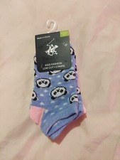 beverly hills polo club Kids Fashion Low Cut Socks Shoe Size 1-7 3 Pair girl