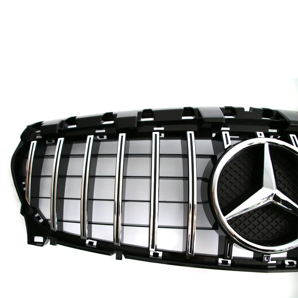 Chrom Front Grille w/Emblem Grill For Mercedes Benz 2013-2019 W117 CLA200 CLA250 Foto 3 de 4