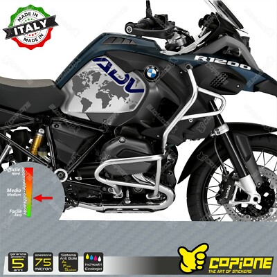 ADESIVI GEL 3D LATERALI compatibili MOTO BMW R1200 GS 2004-2007 CARBON LOOK