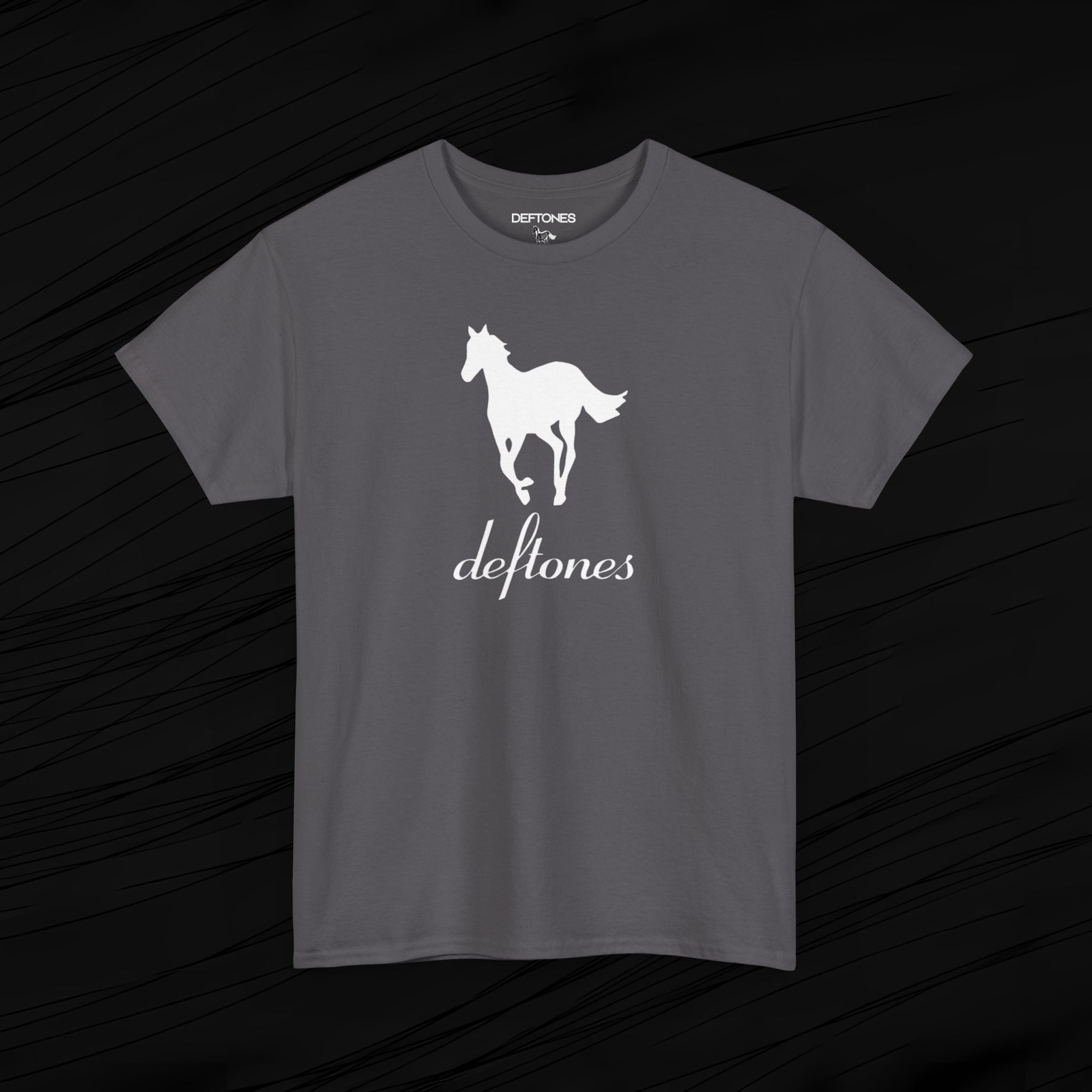 T shirt Deftones bianca con logo pony maglietta musica band maglietta metallo alternativa