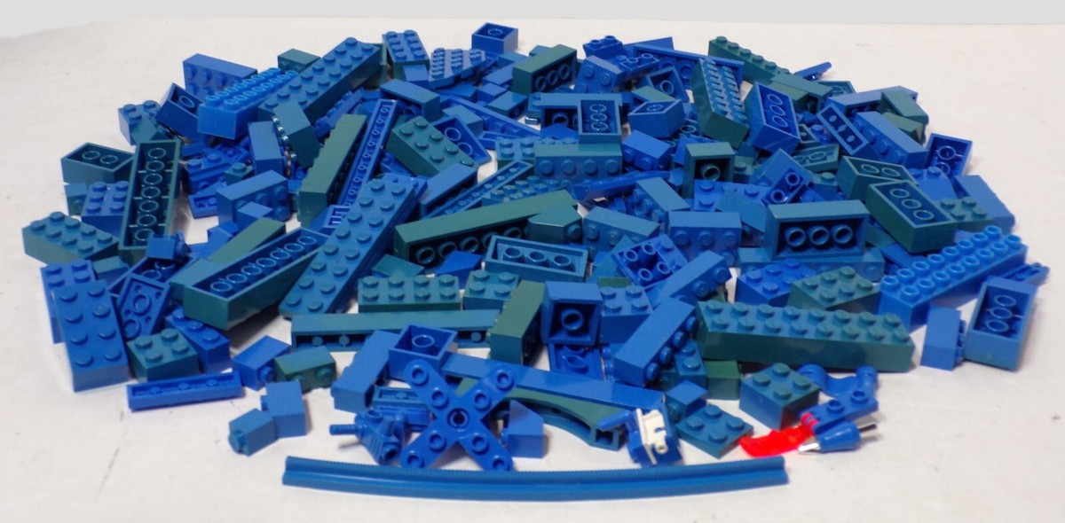 BLUE Mixed Lego Assortment .75 Pounds of Brick & Plate Pieces