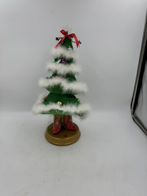 Gemmy Red Boots Dancing Christmas Tree Sings Santa Baby Lights Up