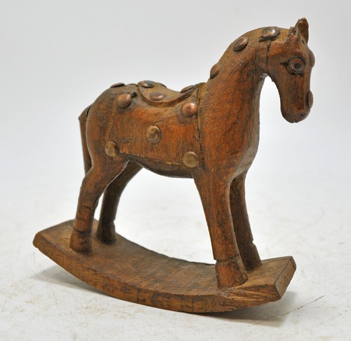 Vintage IN Legno Cavallo Figurina Originale Old Mano - Picture 4 of 10