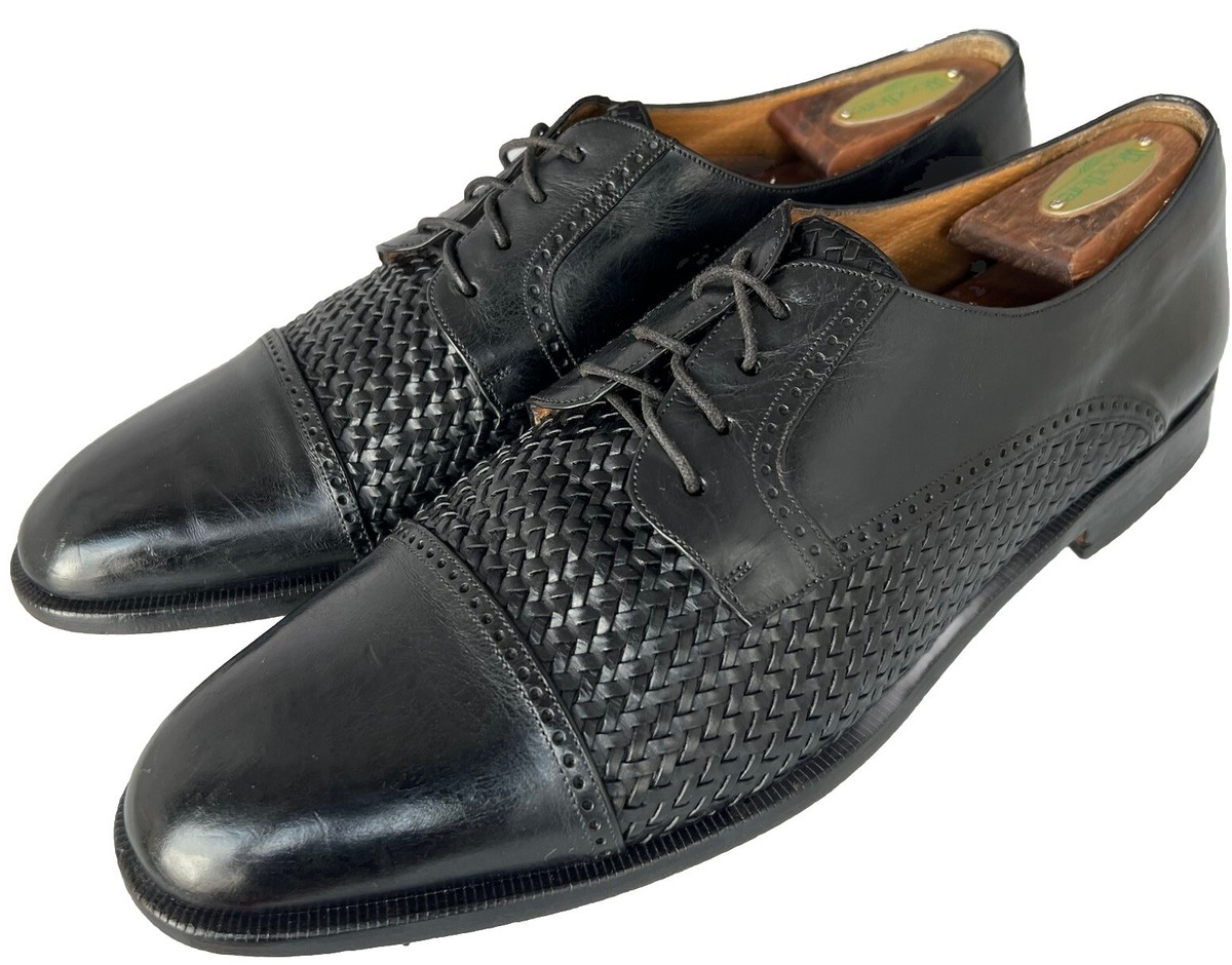 Man\'s Woven Leather Tie-up Shoes 5373 Calzoleria Toscana Woven Lace-Up - Toscana USA main image 2