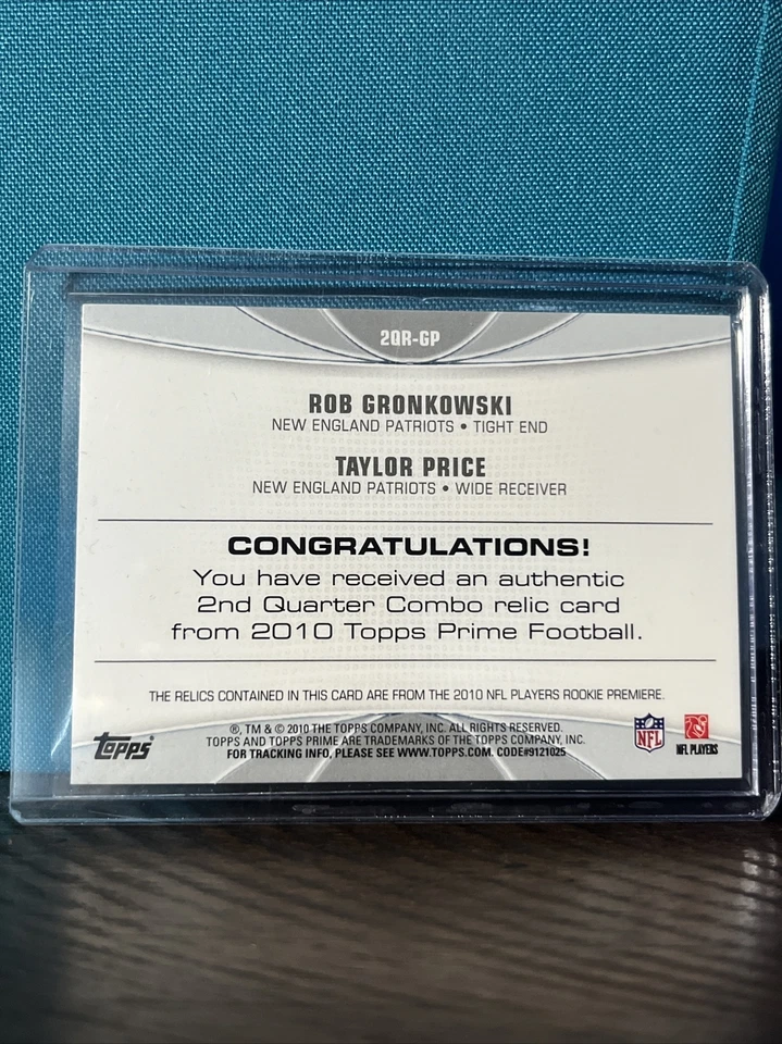 2010 TOPPS PRIME ROB GRONKOWSKI & TAYLOR PRICE, #2QR-GP, ROOKIE JERSEY #330/355 - Image 2 of 2
