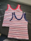 Vintage 1970s/80sboys Striped Tank . 2 Top Bundle Size 4 Red And Navy Blue