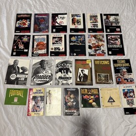 (25) Video Game Manual LOT Super Nintendo, Genesis, SNES, NES & More!!!