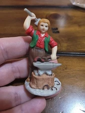 1990 Lefton 07483 Abe Smith Blacksmith 3" Figurine for COLONIAL VILLAGE Display