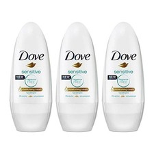 Dove Sensitive Antiperspirant Roll On Deodorant, 50ml Pack of 3 