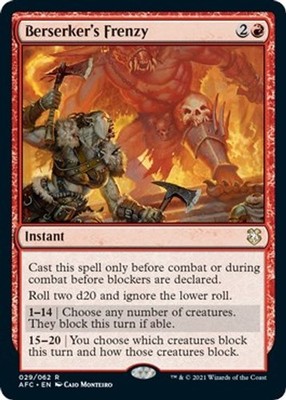 NM - Berserker's Frenzy [AFC - 29] Commander: Adventures in the Forgotten Realms