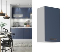 Kitchen Wall Cabinet Cupboard 400mm Navy Blue Unit Narrow Storage Copper Nora