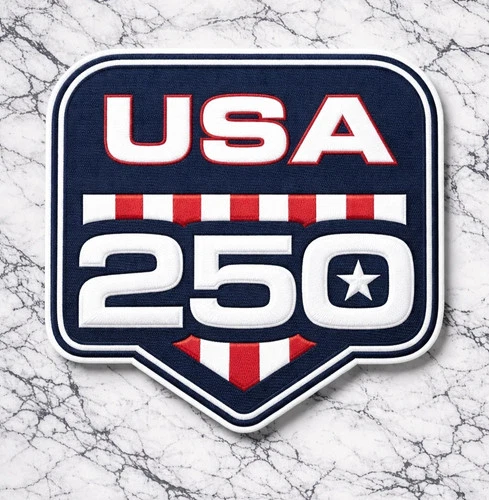 PRE-ORDER USA 250 EMBROIDERED IRON ON PATCH 2.6"X2.5" FREE SHIPPING & TRACKING