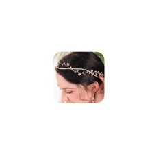 Bridal Rose Gold Headpiece Bridal Rhinestone Hair Vine Pink Crystal Hair Acce...