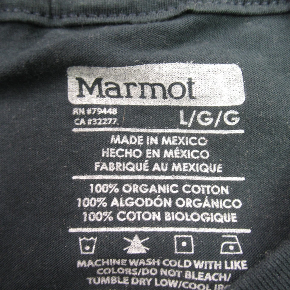 Camisa Marmot Para Hombre Grande Manga Corta Cuello Redondo Exterior Ligera Negra Foto 4 de 4