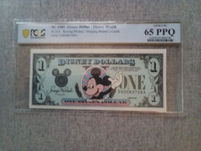 Disney Dollars 1989 $1D Mickey  PCGS 65 GEM U...