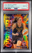 2024 Panini Select Caitlin Clark En Fuego Silver Prizm SSP PSA GEM 10 RC Rookie