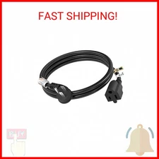 FIRMERST 1875W Flat Plug Extension Cord 3 Feet 14 AWG 15A Black, 1 Pack