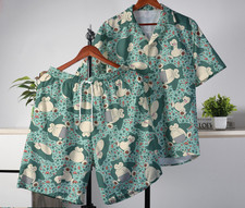 Snorlax Hawaiian Shirt Aloha Hawaii Set Tropical Button Up Shirt Summer Hawaiian