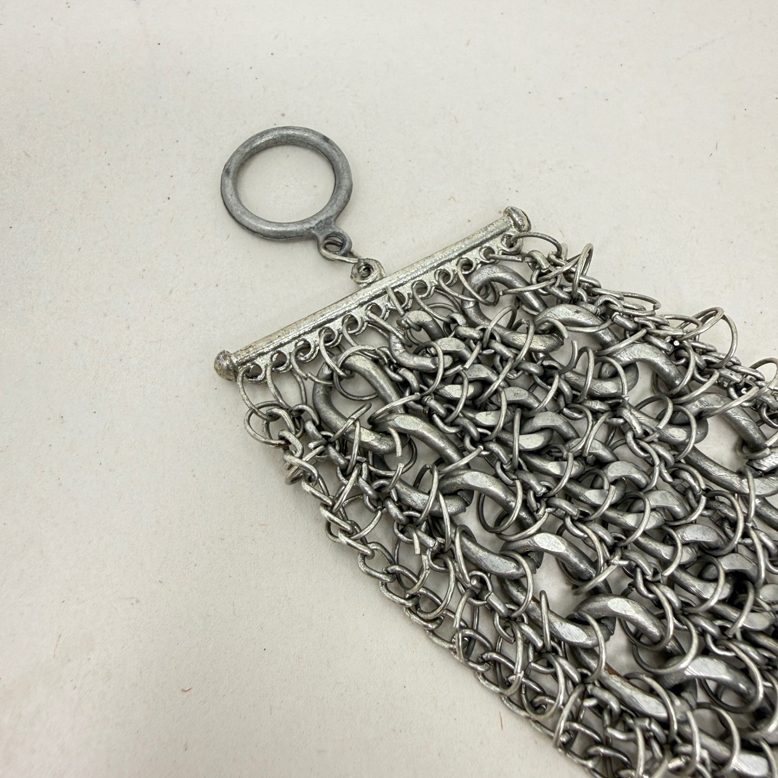 Chunky Chainmail Statement Bracelet Toggle Clasp … - image 7