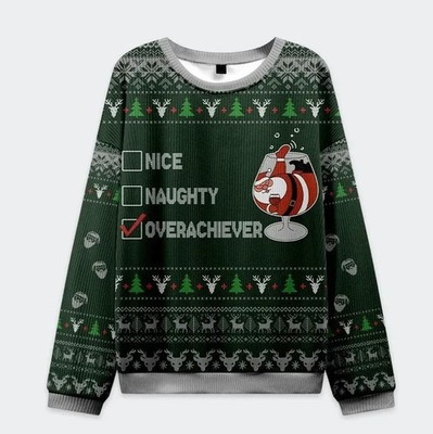 Nice Naughty Overachiever Christmas Ugly Sweatshirt