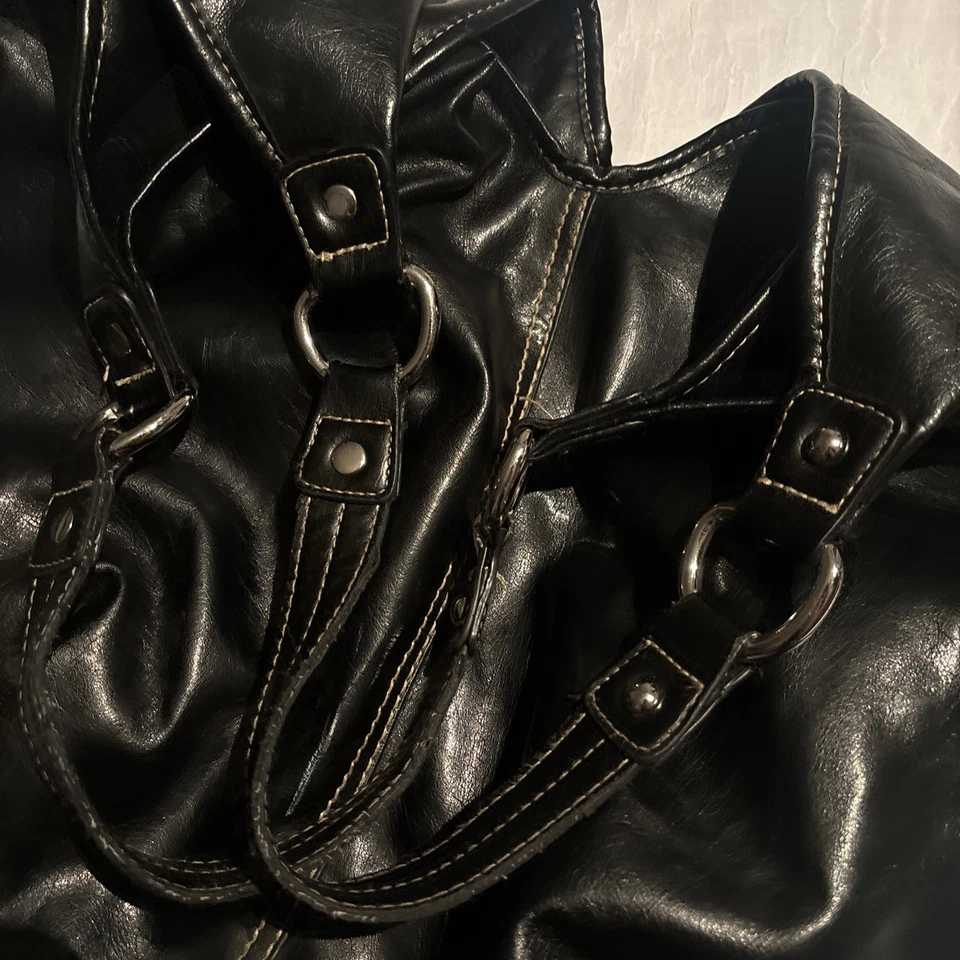 Hobo Large Black Leather Tote Bag Handbag Shoulder Purse - Image 4 of 4