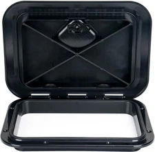 smartmarine Marine Deck Access Hatch 14" Black/White Rectangle Boat Black 