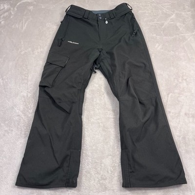 Volcom Snow Pants Mens Size XS Black Adjustable Waist Insulated Embroidered Logo