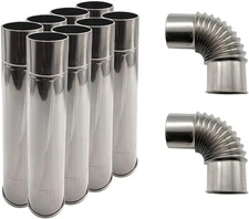 Stove Pipe Wood Stove Chimney Stainless Steel Flue Extend Diameter 2.36 inch（6