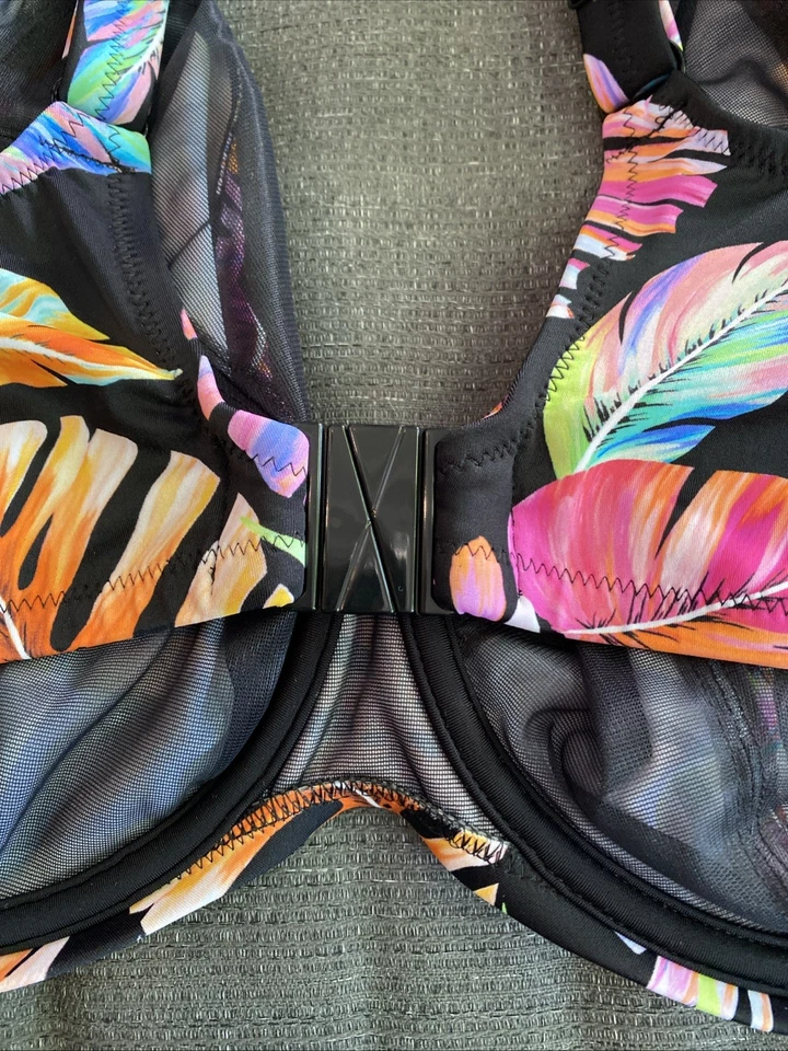 NWT Elomi Swim Tropical Falls Bikini Top ES801502BLK 36H UK  - Image 4 of 4