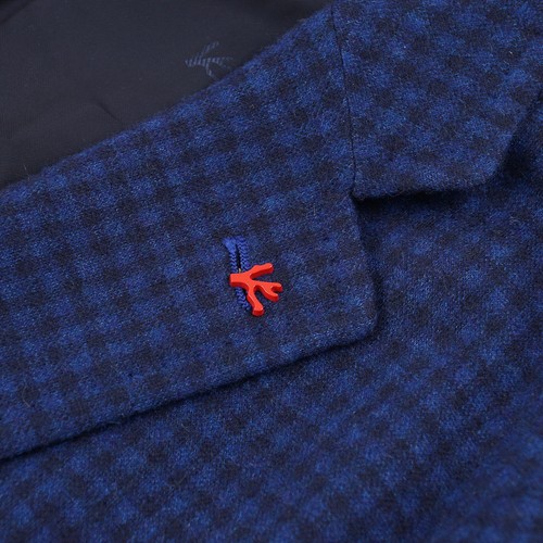 Isaia Blue Check Soft Jersey Flannel Cashmere Sport Coat 38R (Eu 48) NWT - Picture 5 of 11