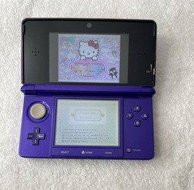 Nintendo 3DS Midnight Purple Handheld Console System-Bundle Lot-Tested-READ!!!