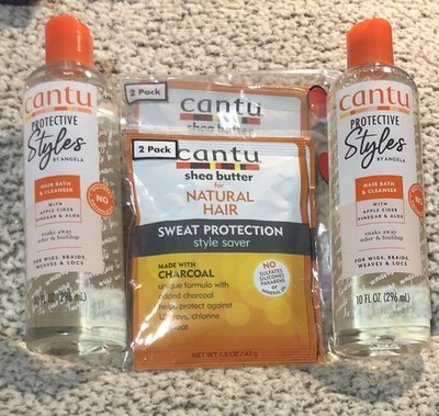 Cantu Protective Styles Hair Bath and Cleanser 10oz each & Hair Masks