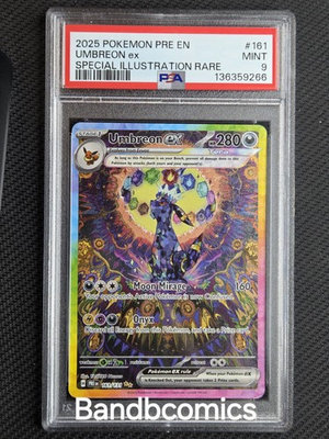 #ad 2025 Pokemon Umbreon ex 161 131 Prismatic Evolutions SIR PSA 9 Mint $1400.00