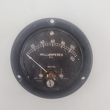 Weston Model 1531 0-120 Milliamperes uA Black Gauge Sealed Ruggedized GA-50414