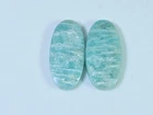 21Cts. Natural Amazonite (12X25X03 mm each) Oval Cabochon Matched Pair N920