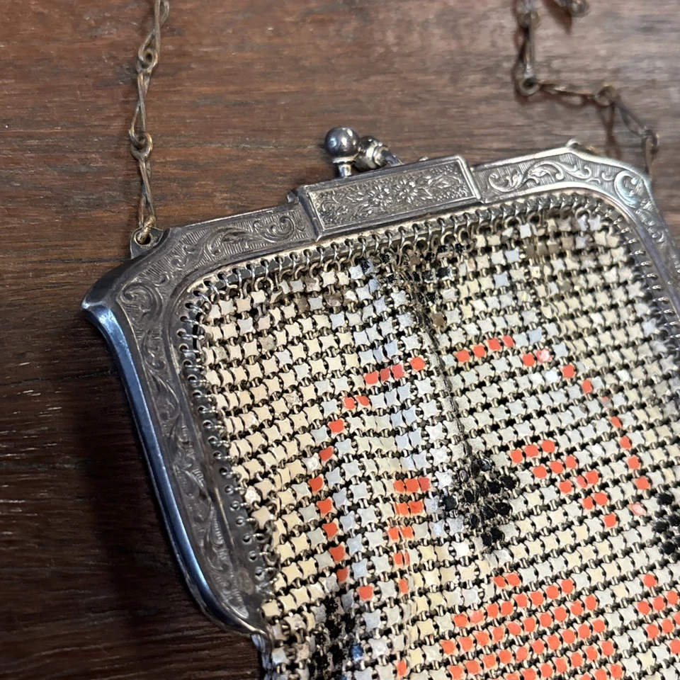 Cartera Bolso Cota de Malla Vintage Whiting & Davis EL SAH Años 50 60 70 Moneda Pequeña Foto 2 de 4