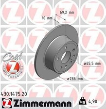 2x ZIMMERMANN Coat Z Bremsscheiben Hinten für OPEL VECTRA B (36) 286mm