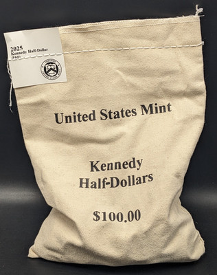 2025 P&D Kennedy Half Dollar US Mint $100 Face Value Sealed Bag