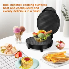 Waffle Cone Maker 750W Thin Ice Cream Shaper Roller 7.08" Nonstick Plate