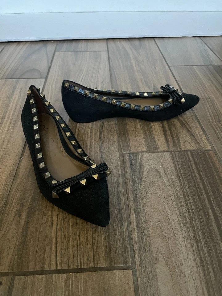 Zapato Lola Cruz Mujer Talla 37 Negro Ballet Plano Tachonado Arco Foto 2 de 4