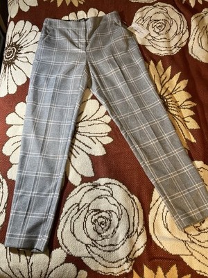Tommy Hilfiger Women's 2 Gray Plaid Slim Bootcut Mid Rise Flat Front Dress Pants