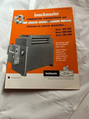 Benchmaster Combination Straightening Feeding to Length Machines SALES BROCHURE