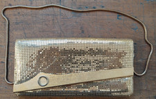Vintage Gold Mesh Bag Purse Clutch Evening Bag Metal Handbag USA