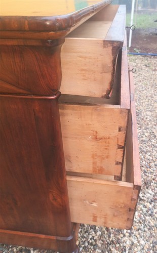 Prezioso Cassettone Carlo X Cappuccino due cassetti e mezzo Emiliano in noce - Imagen 5 de 12