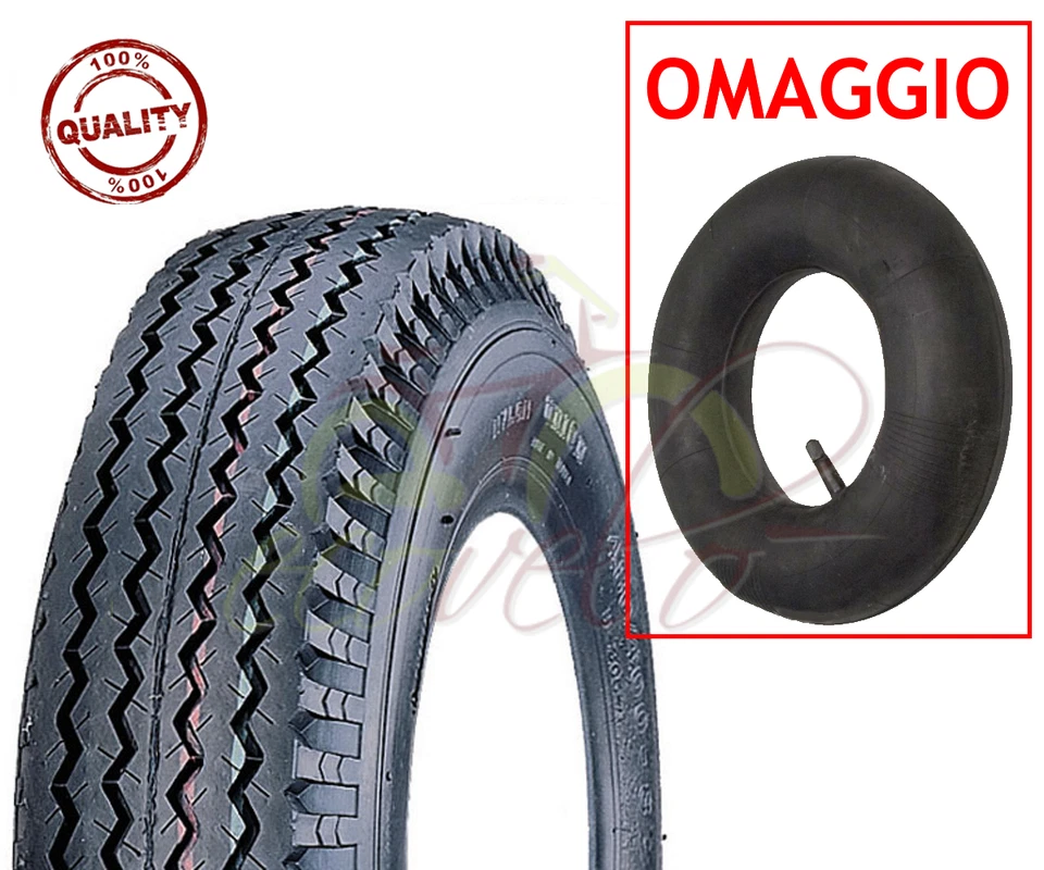 UNION PNEUMATICO + CAMERA D'ARIA 6PR RINFORZATO 4.00-10 69N RUOTA CARRELLO RIMORCHIO