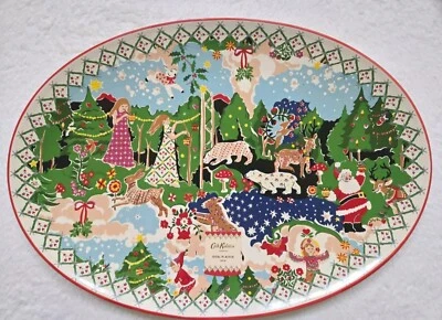 CATH KIDSTON NWT Christmas Festive Animals Large Ceramic 17.5" Serving Platter