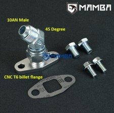 Kit flangia scarico ritorno olio 45 gradi 10AN T3 T34 T35 T04 Garrett RS Cosworth